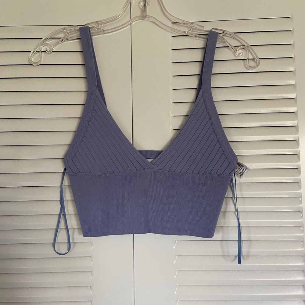 Zara Lavendar Knit Crop Top S